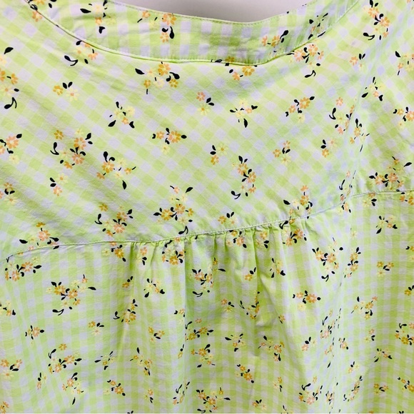 ModCloth Women Plus Size 4X Short Sleeve Blouse Pullover Floral Check Boho - Picture 5 of 9